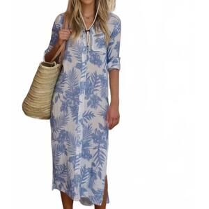 NEW FELICITE boyfriend maxi dress in sky palm